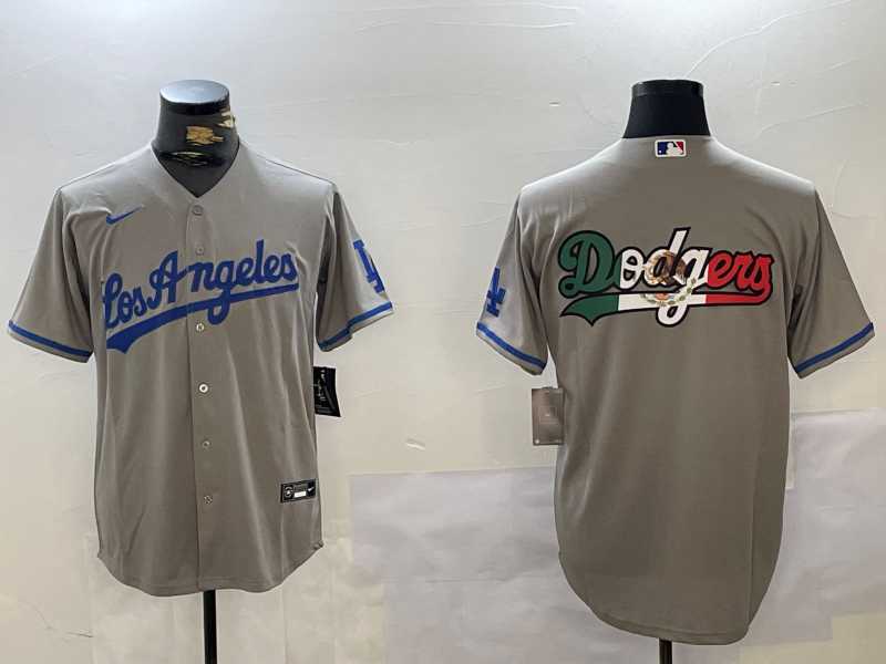 Men%27s Los Angeles Dodgers Blank Grey With los Cool Base Stitched Jerseys->new york mets->MLB Jersey